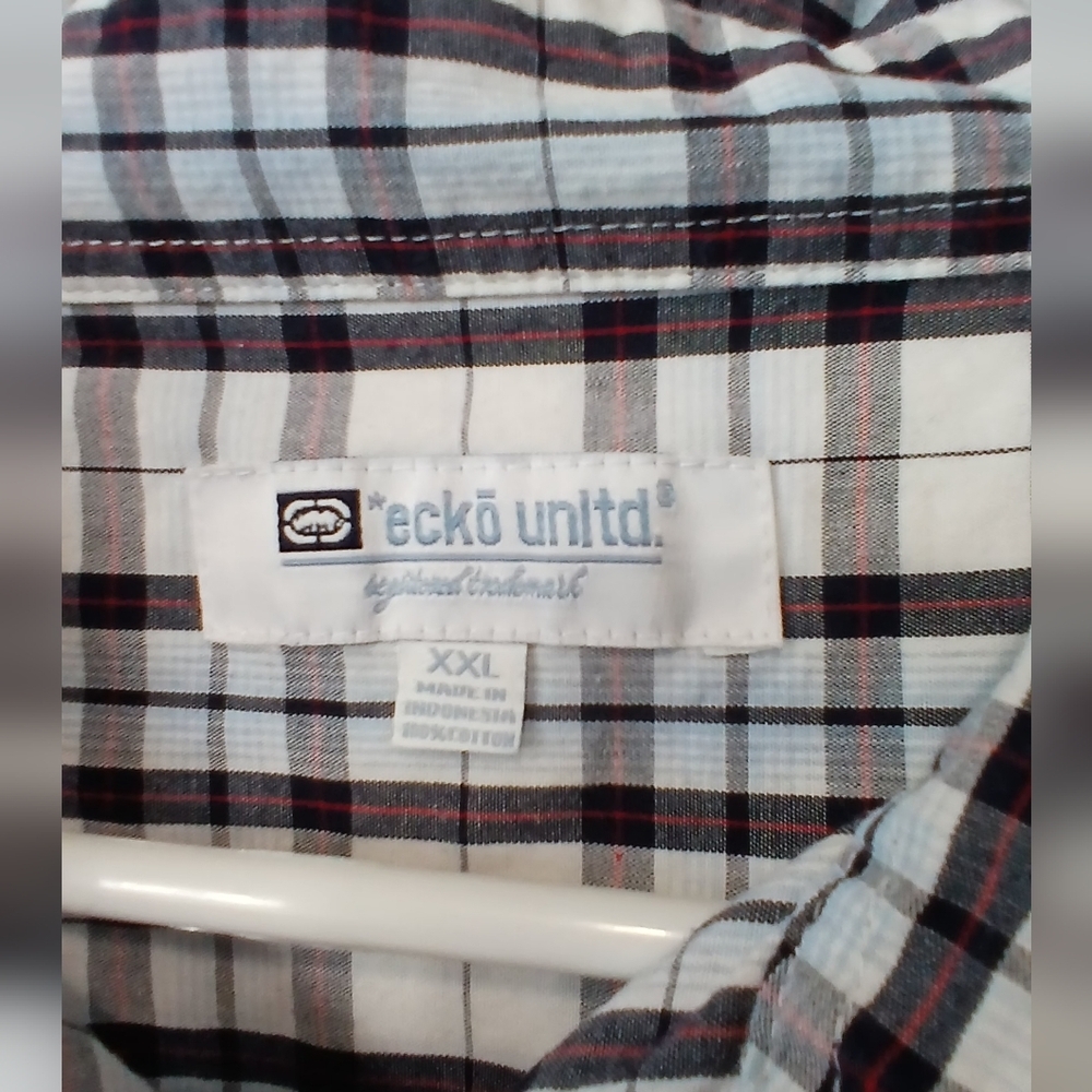 Ecko Unlimited Plaid Button Down Long Sleeve Mens XXL - Picture 2 of 5